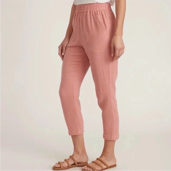 Marine Layer Paula Easy Tapered Pink Gauzy Cotton Pant Size S NWT - Picture 7 of 14